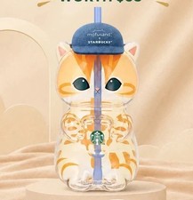 Pre Order - Starbucks Mofusand 2026 Collection Cat Shaped Glass Cup Fan Made picture