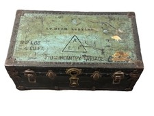 Antique WW1 US Army Military Soldier Lieutenant Steamer Trunk 170th Infantry picture