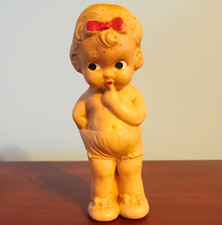 Vintage Composition Kewpie Frozen Doll With Red Bow picture