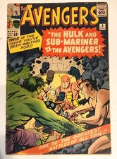 AVENGERS #3 KIRBY CLASSIC  HULK SUB-MARINER 4.5 1964  JACK KIRBY picture