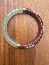 Vintage White Celadon Jade & Cloisonné Bracelet picture