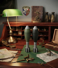 2x WW2 Mortar round Prop / replica  3D printed desk art black or green lot of 2 picture