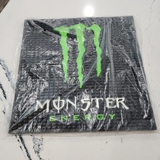 Monster Energy Black Rubber Bar Mat Green Claw Logo Energy Drinks Theme picture