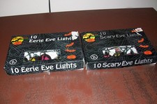 2 BOXES OF VINTAGE SCARY EYE LIGHTS 20 TOTAL LIGHTS/EYES HALLOWEEN HARVEST picture