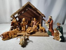 Vintage Italian Nativity Set Mid-Century Fontanini 10-Piece Holy Family Jesus picture