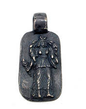 Ancient Greek Roman Silver Pendant Goddess Moon Selene Luna Artifact picture