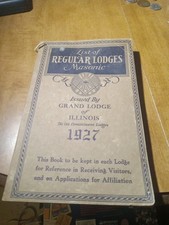 1927 Freemason Masonic List Of Regular Lodges Of Illinois Vintage picture