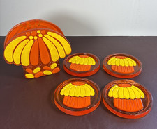 Vintage MCM Lucite Acrylic Mushroom Napkin/Letter Holder and Coaster Set picture