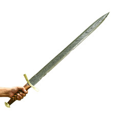 Damascus Double edge Blade Knight Longsword Battle European Longsword picture