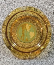 Vintage 1969 Anchor Hocking Distribution Center Dedication Amber Glass Ashtray picture