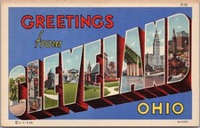 a482 Cleveland, Ohio Vintage Greetings Travel Postcard Refrigerator Magnet 4X6