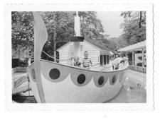 VTG Photo Boy And Girl On Ark Boat At Children’s Zoo, Highland Park Pittsburgh picture
