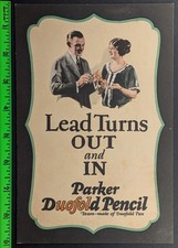 Vintage Lead Turns Out Parker Duofold Pencil Man Woman Sign picture