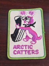 ARCTIC CAT CATTERS SNOWMOBILE EMBROIDERED SEW ON PATCH KING - RARE KITTY SLED  picture