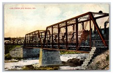 Railroad Bridge & Logging Train , Wausau, Wisconsin - 1909c C&NW & Milwaukee picture