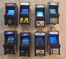 Tiny Arcade Games Keychain Lot of 8 PacMan Frogger Galaxian Dig Dug WORKING picture