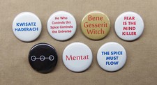 DUNE 7 1.25” Buttons Bene Gesserit Witch, Mentat, Kwisatz Haderach, Spice, Fear picture