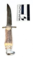 Vintage Solingen Stag-Handled Saw-back Bowie Knife  Rare c.1940 picture