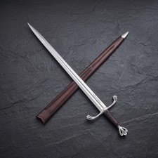 Hand Forged Premium Viking Wolf Sword High Carbon Steel Luxury Leather Scabbard picture