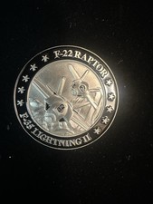 5th Generation Fighters F-22 Raptor / F-35 II Lightning Air Force Challenge Coin picture
