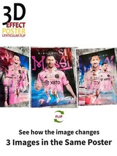 soccer superstar-Lionel Messi-3D Poster 3DLenticular Effect-3 Images In One picture