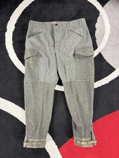 VINTAGE WW2 1941 Swedish Military M39/M58 Wool Field Trousers Cargo Pants 38x30 picture
