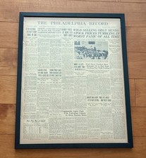 Original Philadelphia Record Full Newspaper Oct 25 1929 Great Depression Mint picture