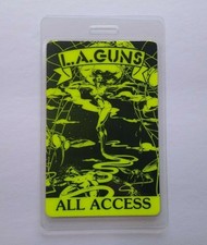 L.A. Guns BackStage Pass Original 1989 Hard Rock Heavy Metal Music Day Glow NOS picture