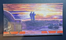 Glebe Bros Anakin Obi-Wan Sunset 1/1 Sketch WideVision Star Wars Topps ROTS Pano picture