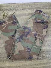 VTG Military Woodland Camo BDU Pants Trousers Men's Size Small Long Hot Weather picture