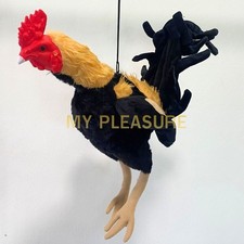 2X Realistic Rooster Figurine Silicone Chicken Model Farm Decor Collectible Gift picture