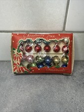 Vintage Japan 2 Dozen Feather Tree Tabletop Christmas Ornaments In Box 95570  picture