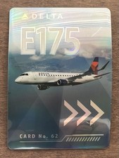 Delta Trading Card # 62 – Rare Collectible –Excellent New Condition Embraer E175 picture