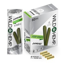 Wild H. Organic Wrap Rolling Paper Diamond Full Box 20 Pouches / 4 per Pack picture