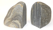 Natural Polished Stone Rock Bookends with Gorgeous Striated Coloring picture