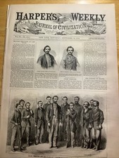 1865 HARPER’S WEEKLY NEWSPAPER ~ CHAMP  FERGUSON  ~ CAMP CHASE picture