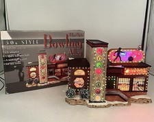 50's Style Fiber Optic Bowling Alley BOWLRAMA Nostalgic Lighted House With Box picture