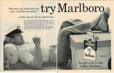 1960 MARLBORO Man Cigarette Tobacco Sailing Vintage Magazine Print Advertising picture