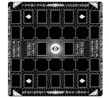 Yugioh 2 Player Playmat Black White Millennium Eye Rubber TCG Game Mat 60x60 picture
