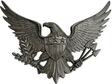 Linton Arts Cast Iron Black Eagle Wall Decor, Outdoor Metal Eagle Statue for ... picture