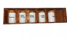 Vintage Freeman Lederman Lagarde  Tackett Porcelain Spice Jars & Original Rack.. picture