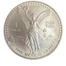 1995 Mexico Libertad 1 Onza Plata Pura 1 oz .999 Fine Siver picture