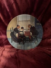 Vtge Norman Rockwell Family Grace Plate 1998 Knowles Bradex Prayer Scene picture
