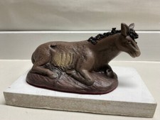 J & Belenes Puig Terracotta Christmas Nativity Lying Donkey Manger picture