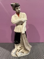 Vintage Russian Porcelain figurine USSR Soviet Cossack Fisherman picture