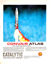Catalytic Convair NASA Atlas Missile Construction Space Age Vtg 1960 Magazine Ad picture
