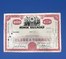 VTG 1966 Monon Railroad Stock WC Coleman Signed Indiana Hoosier Line RR History picture