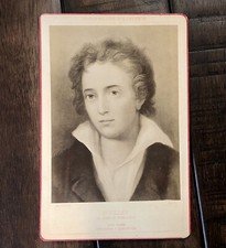 Excellent Bruckmann Collection Poet Percy Shelley - Antique 1800s Poetry Famous picture