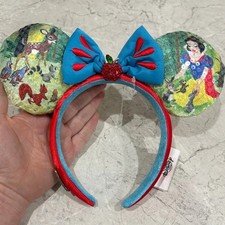 Disney- Parks 100 Decades Snow White 1930s Mickey Minnie Ears Bow Headband US picture