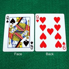 Queen of Spades / 9 of Hearts - Double Face, Bicycle Printed Gaff Card picture